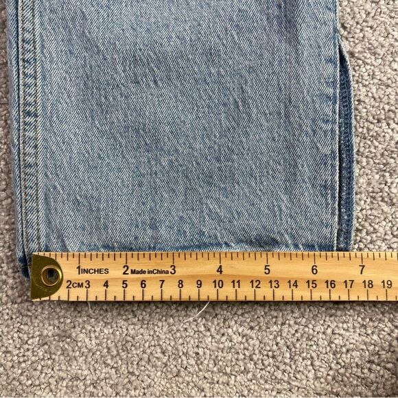 Abercrombie & Fitch Jeans Women's 30 Blue 90's Straight High Rise Split Leg - Picture 11 of 12